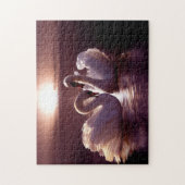 Liebevolle Schwäne, die ein Herz bilden Puzzle (Vertikal)