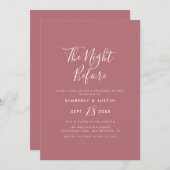 liebevolle Skriptstaub-Rose Einladung (Vorne/Hinten)