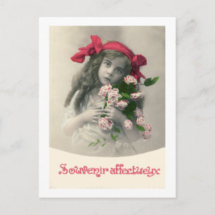 Liebevolle Vintage-Erinnerungskarte aus Frankreich Postkarte