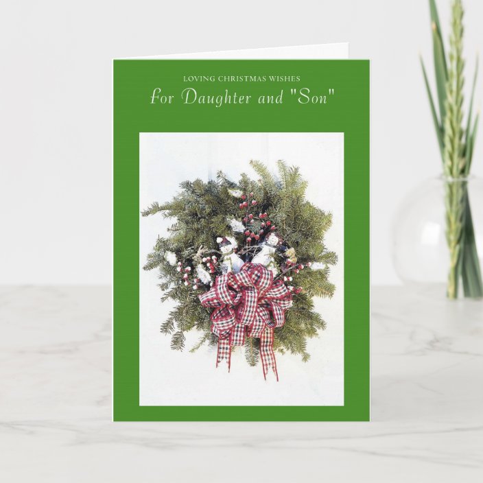 Liebevolle Weihnachtswünsche für Tochter und Sohn Feiertagskarte