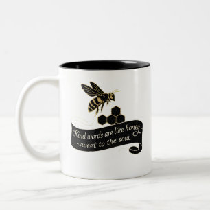 Liebevolle Worte sind wie Honigbienenquote Zweifarbige Tasse