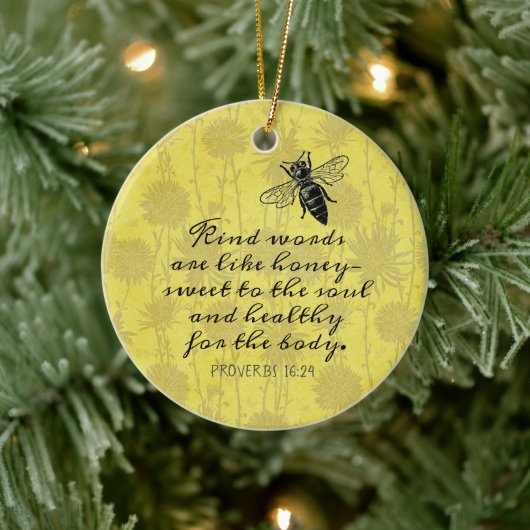 Liebevolle Worte wie Honigquote Keramik Ornament (Baum)