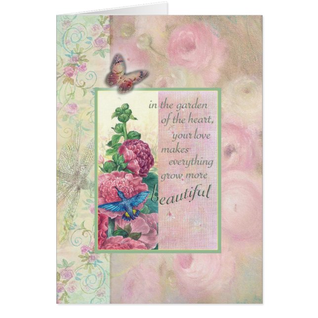 Liebevolle Wörter für den Mama-Kolibri botanisch (Vorne)