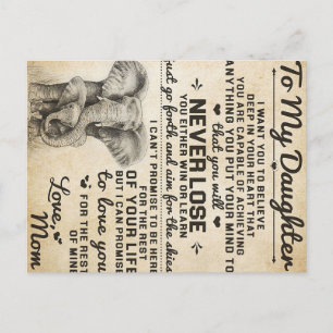 Liebevoller Brief an die Tochter   Schönes Geschen Ankündigungspostkarte