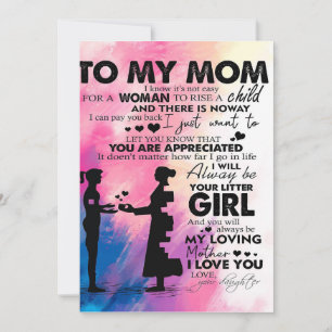 Liebevoller Brief an Mama   Schönes Geschenk für m Feiertagskarte