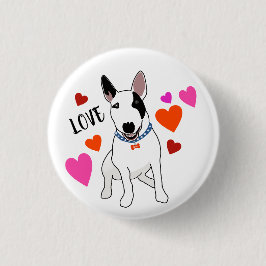 Liebevoller Englischer Bull Terrier sendet seine L Button