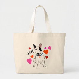Liebevoller English Bull Terrier sendet seine Lieb Jumbo Stoffbeutel