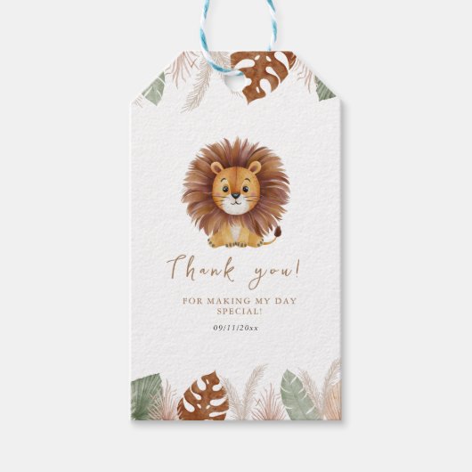 Liebevoller Fluffiger Löwe Geburtstag Geschenkanhänger (Vorderseite)