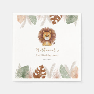 Liebevoller Fluffiger Löwe Geburtstag Serviette