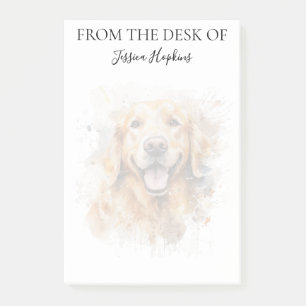 Liebevoller Golden Retriever monogrammierter Hund Post-it Klebezettel
