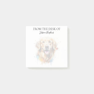 Liebevoller Golden Retriever monogrammierter Hund Post-it Klebezettel