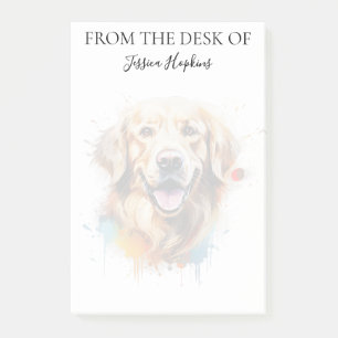 Liebevoller Golden Retriever monogrammierter Hund Post-it Klebezettel