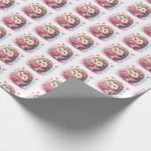 Liebevoller Igel gefliest Geschenkpapier (Ecke)