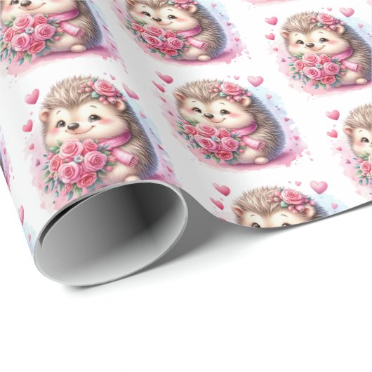 Liebevoller Igel gefliest Geschenkpapier (Rolleneckpunkt)