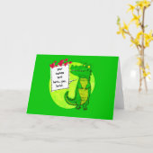 liebevoller Krokodil-lustiger Cartoon mit Herzen Karte (Gelbe Blume)