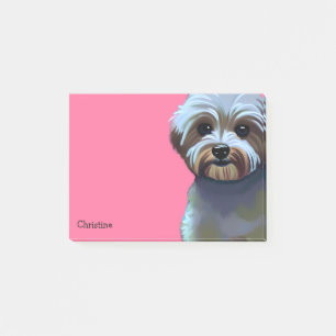 Liebevoller Maltipoo-Hund mit individuellem Namen Post-it Klebezettel