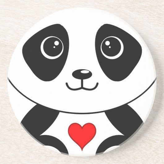 Liebevoller Panda Getränkeuntersetzer (Vorne)