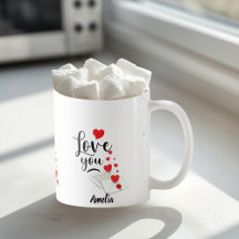 Liebevoller personalisierter Becher