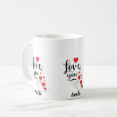Liebevoller personalisierter Becher Kaffeetasse (Vorderseite Links)