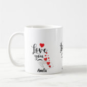 Liebevoller personalisierter Becher Kaffeetasse (Links)