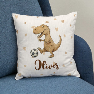 Liebevoller Trex spielt Fußball Kissen