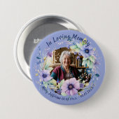 Liebevoller Tributgarten - Florales Andenken Button (Vorne & Hinten)