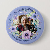 Liebevoller Tributgarten - Florales Andenken Button (Vorderseite)