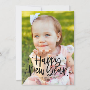 Liebevoller Typ Editable Farbe Frohes Neujahrs-Kar Feiertagskarte