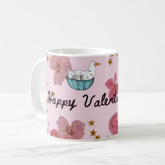 Liebevoller Valentinstag-Kaffeebecher Kaffeetasse (Vorderseite Links)