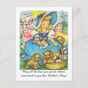 Liebevoller Vintage-Muttertag Postkarte