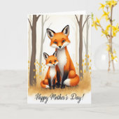 Liebevoller Vulpine Muttertagskarte Karte (Gelbe Blume)