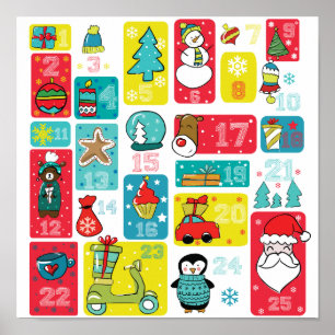 Liebevoller Weihnachts-Adventskalender Poster
