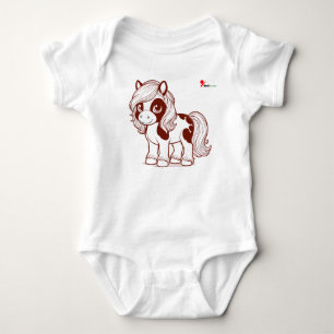 Liebevolles Chibi-Pony-Pferd-Baby-Body Baby Strampler