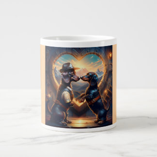 Liebevolles Dachshund-Paar am Portal der Liebe Jumbo-Tasse