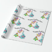 Liebevolles Elefantgeburtstags-Packpapier Geschenkpapier (Ungerollt)