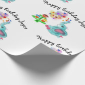 Liebevolles Elefantgeburtstags-Packpapier Geschenkpapier (Ecke)