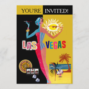 Liebevolles Las Vegas Vintage Überraschungs-Geburt Einladung