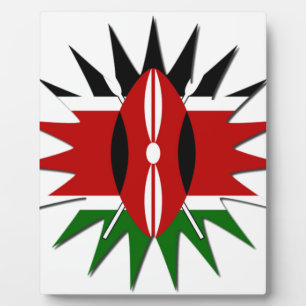 Liebevolles lebendiges kenianisches Flaggenmuster: Fotoplatte