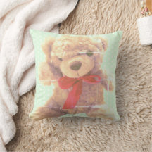Liebevolles Mintgrün Vintage Teddybär-Kinderzimmer