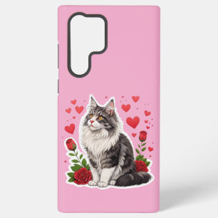 Liebevolles rosa Kätzchen Samsung Galaxy S22 Ultra Hülle