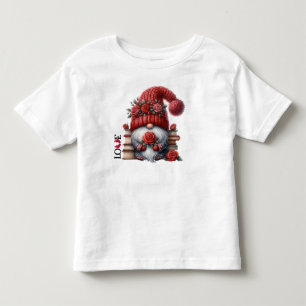 Liebevolles Valentins-Gnom-T-Shirt - "LIEBE" Nordi Kleinkind T-shirt