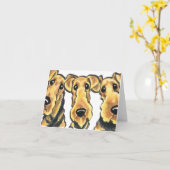 Liebhaber Airedales Terrier Karte (Gelbe Blume)