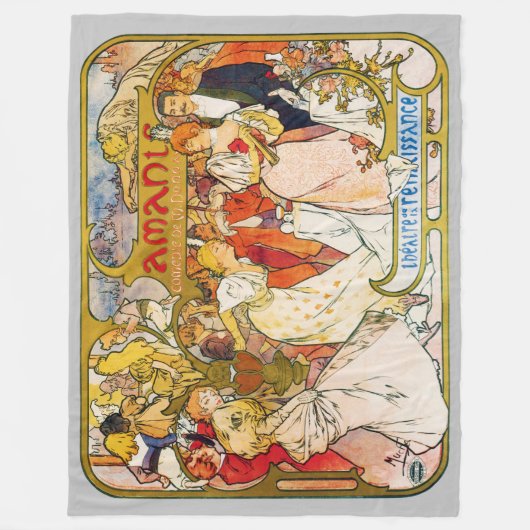 Liebhaber, Alphonse Mucha Fleecedecke (Vorderseite)