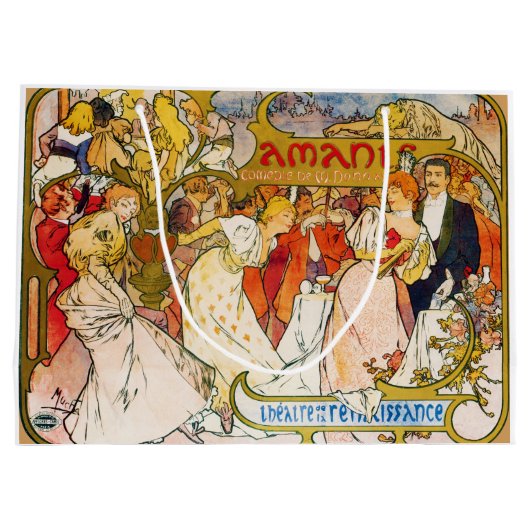 Liebhaber, Alphonse Mucha Große Geschenktüte (Rückseite)