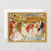 Liebhaber, Alphonse Mucha Postkarte (Vorne/Hinten)