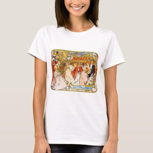 Liebhaber, Alphonse Mucha T-Shirt (Vorderseite)