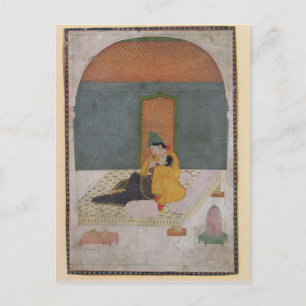 Liebhaber auf der Terrasse, Garhwal, c.1780-1800 Postkarte