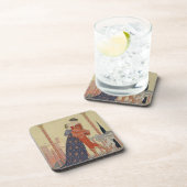 Liebhaber auf einem Balkon (w/c auf Papier) Getränkeuntersetzer (Rechte Seite)