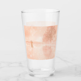 Liebhaber auf einem gefrorenen Teich Glas