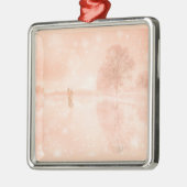 Liebhaber auf einem gefrorenen Teich Ornament Aus Metall (Links)